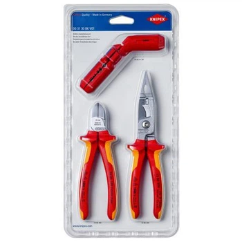 Набор KNIPEX инструментов для электрика (Паскатижи электромонтажные, подходят для работы с электропроводкой (00 31 30 BK V01)