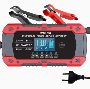 Зарядное устройство для автомобильного аккумулятора SWT-Sweter SWT-1880 12V 10A автоматическое для AGM GEL LiFePO4 красное