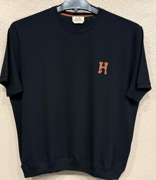 Чоловіча футболка батальна Hermes чорний бавовна 4ХL (0997)