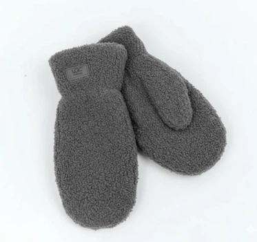 Женские зимние варежки Teddy на меху с эмблемой LGC 5-101 Серые