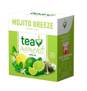 Чай зеленый Tea Moments Mojito Breeze 1.7 г х 20 шт. (4823118600339)