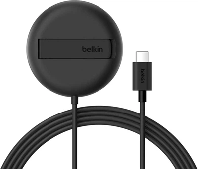 Зарядний пристрій бездротовий Belkin UltraCharge Magnetic Kickstand 15Вт Чорний (WIA011HQBK)