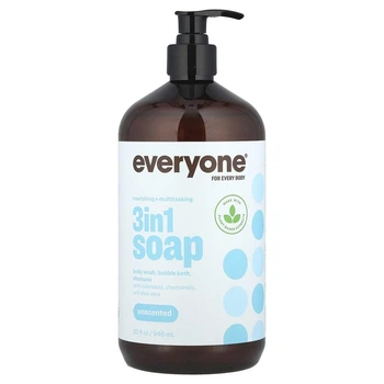 Піна, шампунь, гель для душу, 3 в 1, Everyone Soap for Every Body, EO Products, без запаху, 946 мл