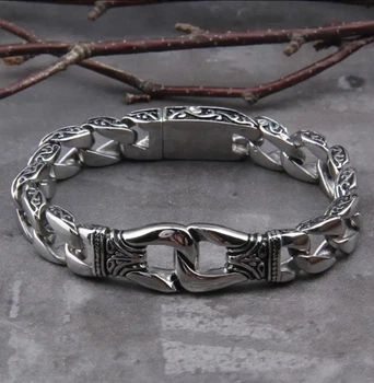 Браслет мужской из медицинской стали в стиле Viking / Викинг, 21 см 7654
