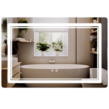 Зеркало в ванную Q-TAP Cardinal 60x80см c подсветкой сенсорное включение антизапотевание прямоугольное QT0478C806048457