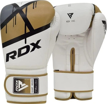 Боксерские перчатки RDX BOXING GLOVES BGR-F7 белый, золотой Уни 16 унций