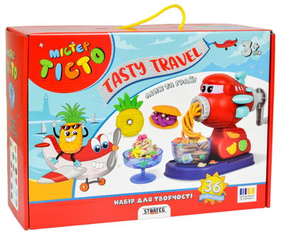 Набор для творчества Мистер тесто Tasty travel Strateg 41038, масса для лепки, формочки, пластилин