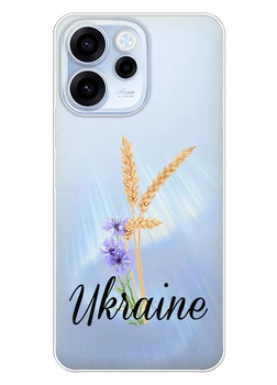OPPO Reno 15 FS / 15 F прозрачный силиконовый чехол iSwag с украинским дизайном - Украинские васильки и пшеница (ISOR15F-85)