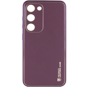 Кожаный чехол Xshield для Samsung Galaxy S24 (Бордовый / Plum Red) (184662)