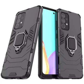 Противоударный чехол Transformer с кольцом для Samsung Galaxy A52 4G / A52 5G (Черный / Soul Black) Epik (16858)