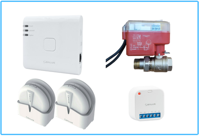 Комплект захисту від протікання Salus Controls SKIT-2 ZigBee (клапан 3/4" ITAP + шлюз UG800 + реле SR600 + 2 датчикa WLS600), 615302613