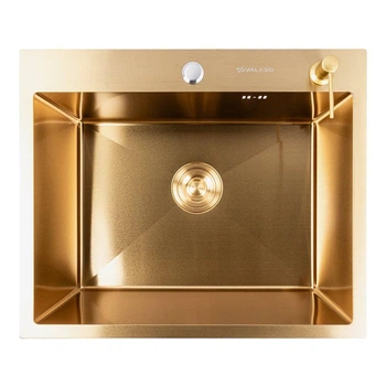 Кухонна мийка 60*50 PVD Gold Valeso Handmade (сифон круглий) 3,0/0,8