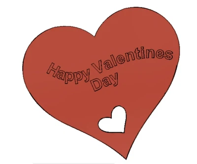 Валентинка Valentine Day Decor Красный 10 См 3Д Печать