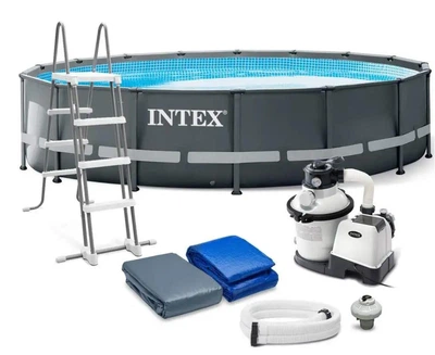 Каркасный бассейн Intex Ultra XTR Frame Pool 488 x 122 см, объем 19 156 л от 6-ти лет Серый