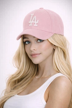 Молодежная кепка с вышивкой Лос Анджелес (Los Angeles) One-size 54-57см Розовый