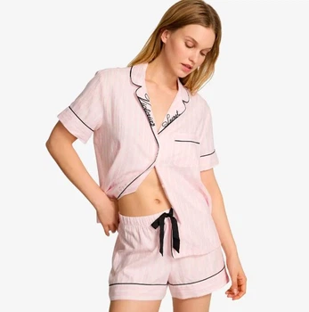 Фланелева піжама Victoria’s Secret Pretty Blossom VS шорти та сорочка з коротким рукавом жіноча L