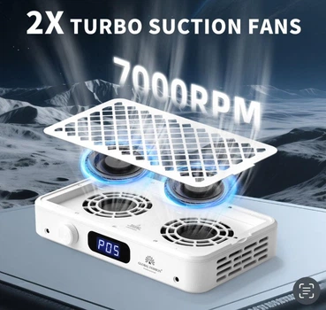 Витяжка професійна для манікюру Global Turbo настільна з двома вентиляторами, 7000 об/хв.