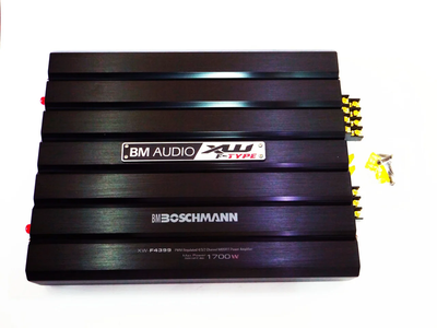 Автомобільний підсилювач Boschman BM Audio XW-F4399 1700W 4-канальний, автопідсилювач 4×75 4×115 4×150 Вт RMS, 2-16 Ом, ФНЧ 50-250 Гц, ФВЧ 80-1200 Гц, 1×2 RCA, металевий корпус