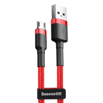 Дата кабель Baseus Cafule USB to MicroUSB Cable 2.4A (1m) (CAMKLF-B) Красный