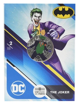 Монета Франция 10 евро 2025 Серебро UNC Комиксы DC - 2\18 - The Joker - Джокер