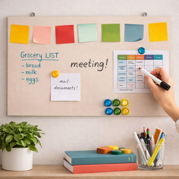 Магнітна дошка United Office Leinwand-Magnettafel 50×30 см, маркерна дошка для записів з 6 магнітами та маркером