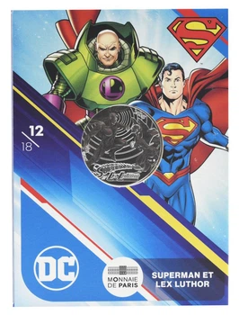 Монета Франция 10 евро 2025 Серебро UNC Комиксы DC - 12\18 - Superman et Lex Luthor - Супермен и Лекс Лютор