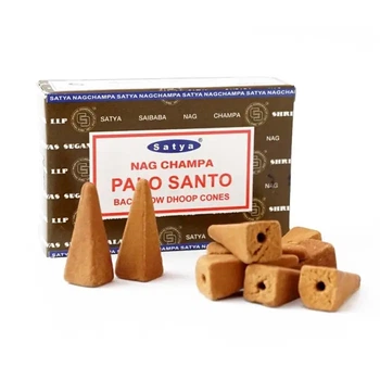 Satya back flow Palo Santo ароматические конусы жидкий дым пало санто 32 грамм
