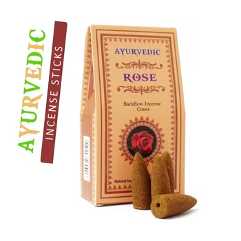 Ayurvedic back flow rose ароматические конусы жидкий дым роза