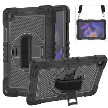 Противоударный чехол Carbon Capsule с подставкой и ремешком на Samsung Galaxy Tab A11+ Plus 11" / Tab A9+ Plus 11" (SM-X236, SM-X230, SM-X216, SM-X210)