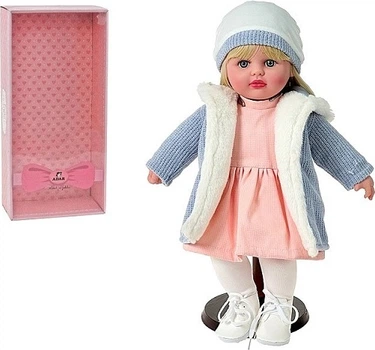 Lalka bobas Adar w różowym futerku mówi i śpiewa po polsku 40 cm 61924 (5901271619241)