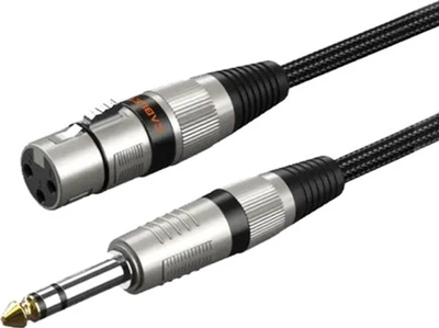 Кабель CABLETIME микрофонный Audio XLR Microphone To Jack Aux 6.5mm Male to XLR Female, 1м (CF41H)