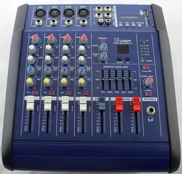 Звуковой микшерный пульт 4-канальный 2А 230В/50Гц 100Гц-20кГц MX 4200D-2A Bluetooth SD/MMC, активный с FM-радио