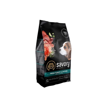Корм сухой Savory Puppy разному in Fresh Turkey and Chicken для щенков всех пород со свежей индейкой и курицей 3 кг