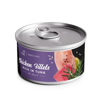 Корм влажный Savory Chicken Fillets 76 in Tuna in Jelly for Adult Cats филе курицы с тунцом в желе для взрослых котов, 70 г