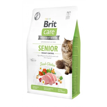 Корм сухой Brit Care Cat Grain Free Senior Weight Control для кошек пожилого возраста с избыточным весом с курицей 2 кг
