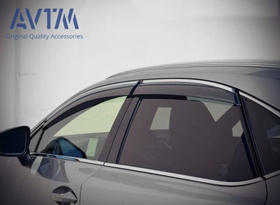 Дефлекторы окон ветровики Lexus NX 14- с хром молдингом AVTM Лексус НХ АМ0008110