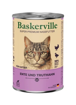 Консервированный корм Baskerville для кошек с уткой и индейкой 400 г