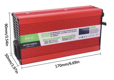 Зарядное устройство AFU 50.4V 8A для Li-ion аккумулятора 12S (44.4V) с OLED-дисплеем, безопасная и стабильная зарядка