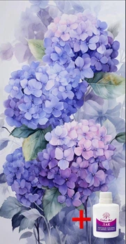Алмазна мозаїка на підрамнику ColorArt 30x50 Гортензії + голограмні алмазики TPP912 + Подарунок лак для покриття