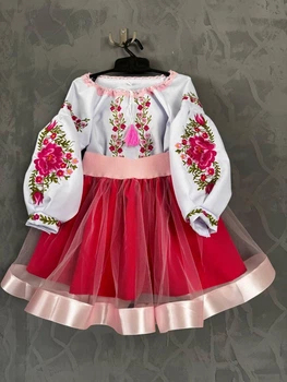Костюм для дівчинки з вишивкою "Троянди" 152-158 см рожевий (MOH04)