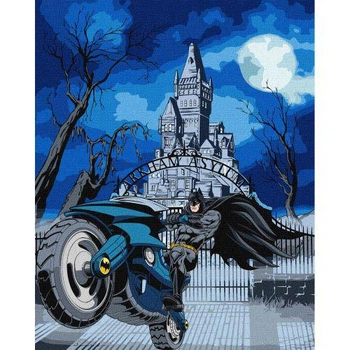 Картина по номерам "Batman: Batcycle с красками металлик extra" 40х50см (TS01091996288719)