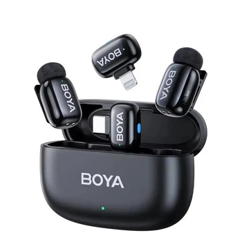 Беспроводной микрофон BOYA Mini-12 для iPhone и Android с шумоподавлением и длительной работой до 30 часов