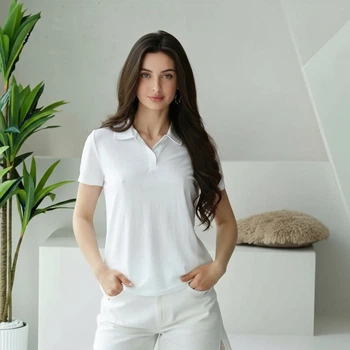 Поло жіноче трикотаж біле, L;XL