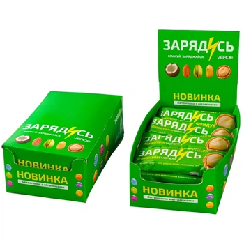 Батончик "Зарядись" Фундук + Витамин B12 VERDE 30 г