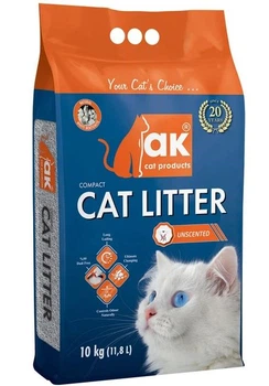 Наповнювач гігієнічний бентонітовий AK Cat Products Cat Litter для котів з ароматом натуральний 10 кг
