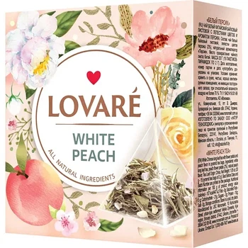 Чай Lovare White peach пирамидки 15 пакетиков
