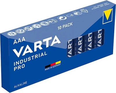 Батарейка Varta Industrial PRO (10 штук), AAA, LR3, щелочная мини пальчик