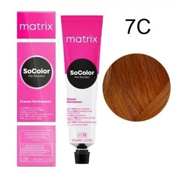 Краска Matrix SoColor Pre-Bonded Cream Permanent 90ml (Gold & Copper) - 7C блондин мідний-90мл.