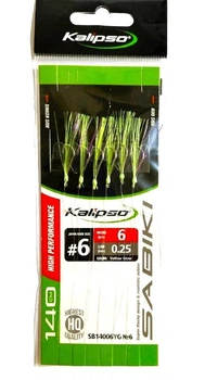 Самодур Kalipso SB14006YG №6 6 крючков, салатовый для ловли ставриды, скумбрии, бычков, селедки