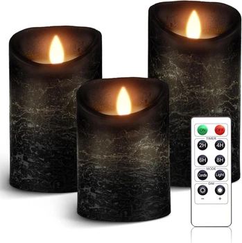 Светодиодные свечи AnnSpa, 3 комплекта, цвет – черный